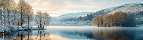 Discover the Tranquil Beauty of a Winter Lake photo