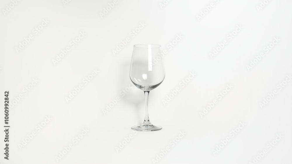 A single, empty wine glass set against a clean white background, casting a soft shadow. A single, empty wine glass set against a clean white background, casting a soft shadow.