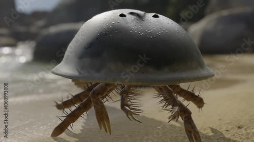 Animation of the giant extinct Eurypterid Hibbertopterus scouleri. These are often referred to as 