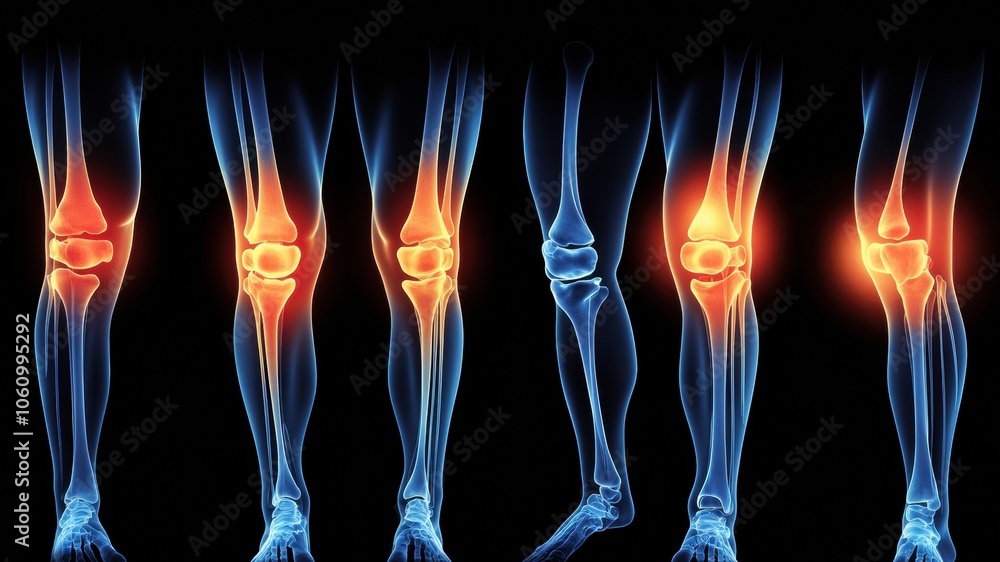 Medical X-rays of Knees with Painful Joints Medical X-rays of Knees with Painful Joints