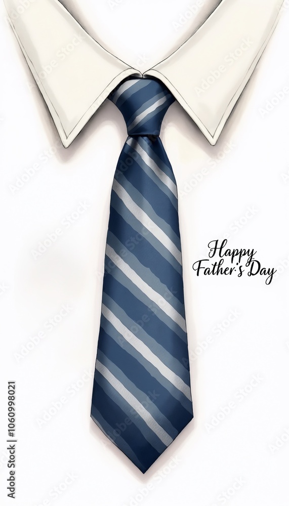 A stylish striped necktie design with a white collared shirt background celebrating Father’s Day in a creative and artistic way A stylish striped necktie design with a white collared shirt background celebrating Father’s Day in a creative and artistic way