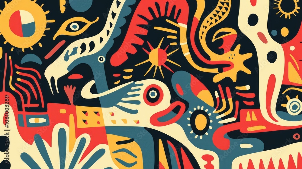 Vibrant abstract art by Indigenous art, with bold colors and geometric patterns,Australia Day Vibrant abstract art by Indigenous art, with bold colors and geometric patterns,Australia Day