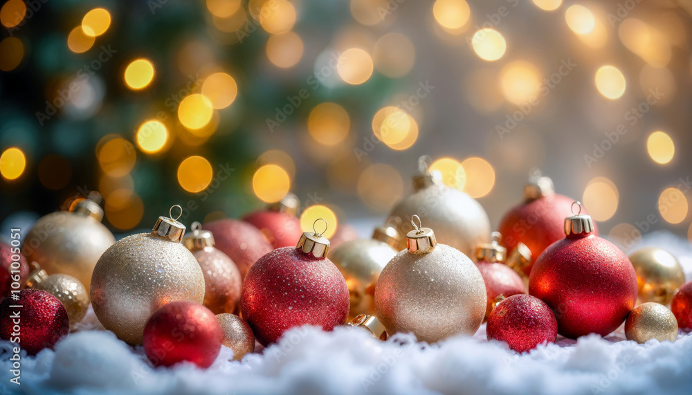 beautiful christmas balls banner with text space beautiful christmas balls banner with text space