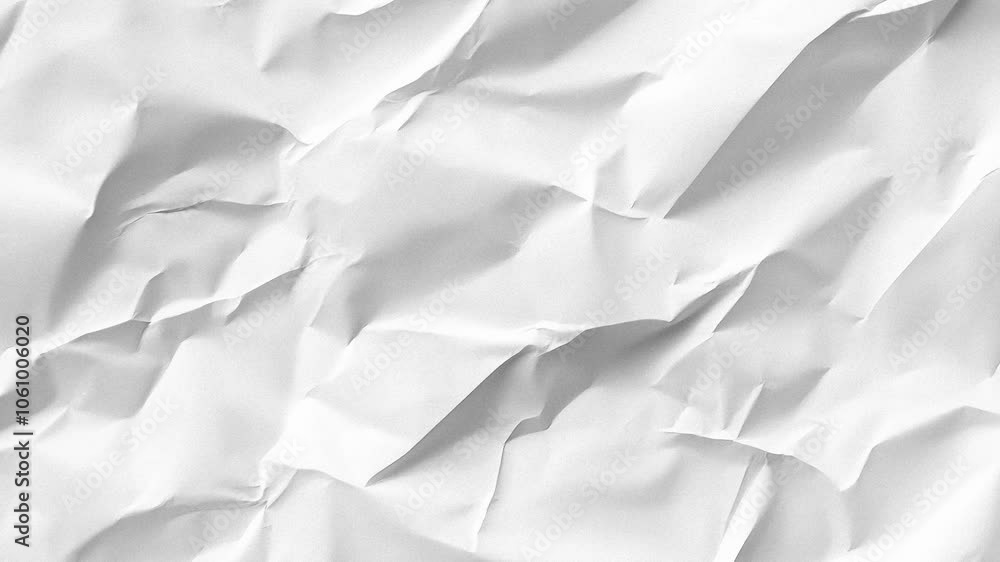 White crumpled paper, texture of folds and creases. White crumpled paper, texture of folds and creases.