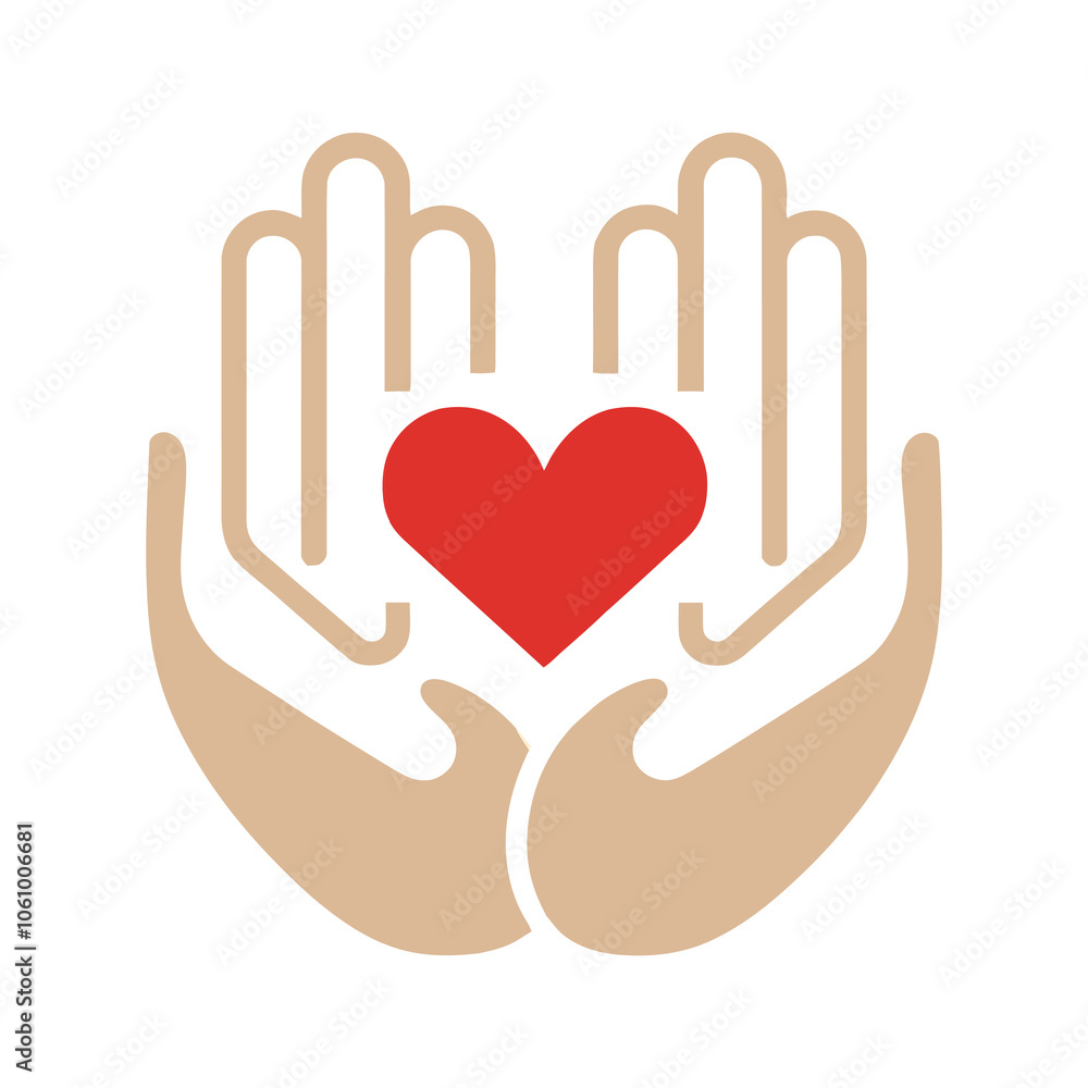 Hands holding heart vector icon. Hands holding heart vector icon.
