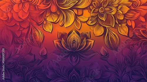Abstract Floral Pattern with Gradient Background