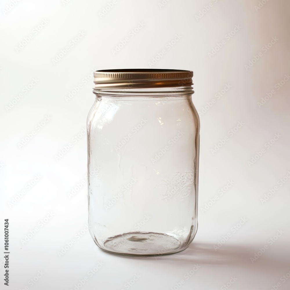 Empty Glass Mason Jar with Metal Lid Empty Glass Mason Jar with Metal Lid