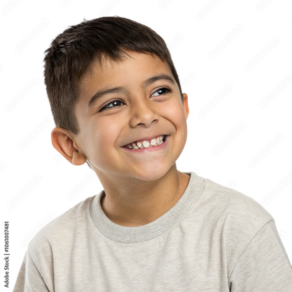 Close-up portrait of a smiling boy with a joyful expression, isolated on transparent background Close-up portrait of a smiling boy with a joyful expression, isolated on transparent background