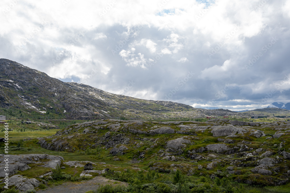 Rocks at Norway at Bjornfjell Customs on border of Norway and Sweden Rocks at Norway at Bjornfjell Customs on border of Norway and Sweden