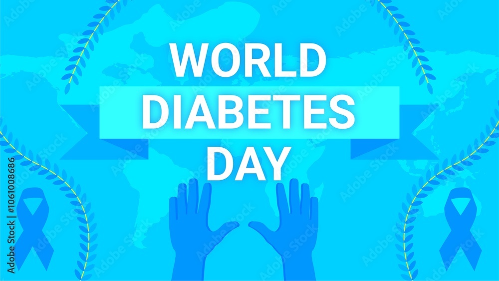 Naklejka premium World Diabetes Day web banner design illustration 