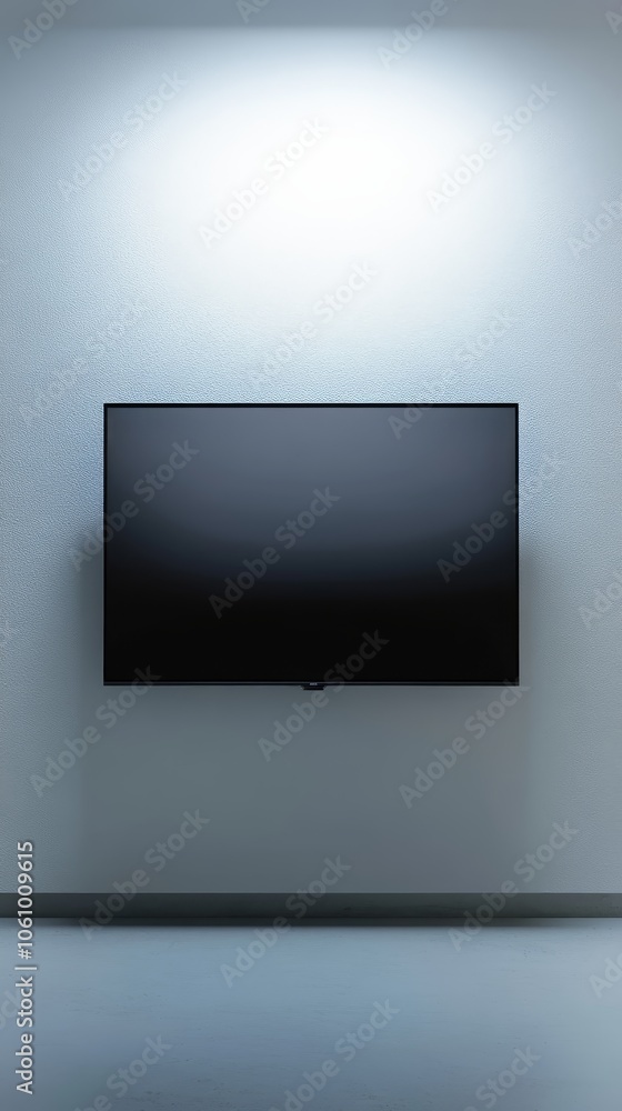 Sleek Wall-Mounted Flat-Screen Television Sleek Wall-Mounted Flat-Screen Television