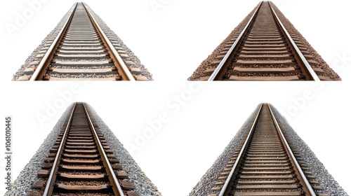 Obraz na płótnie Isolated Railroad Tracks Viewed From Various Angles Generative AI w salonie