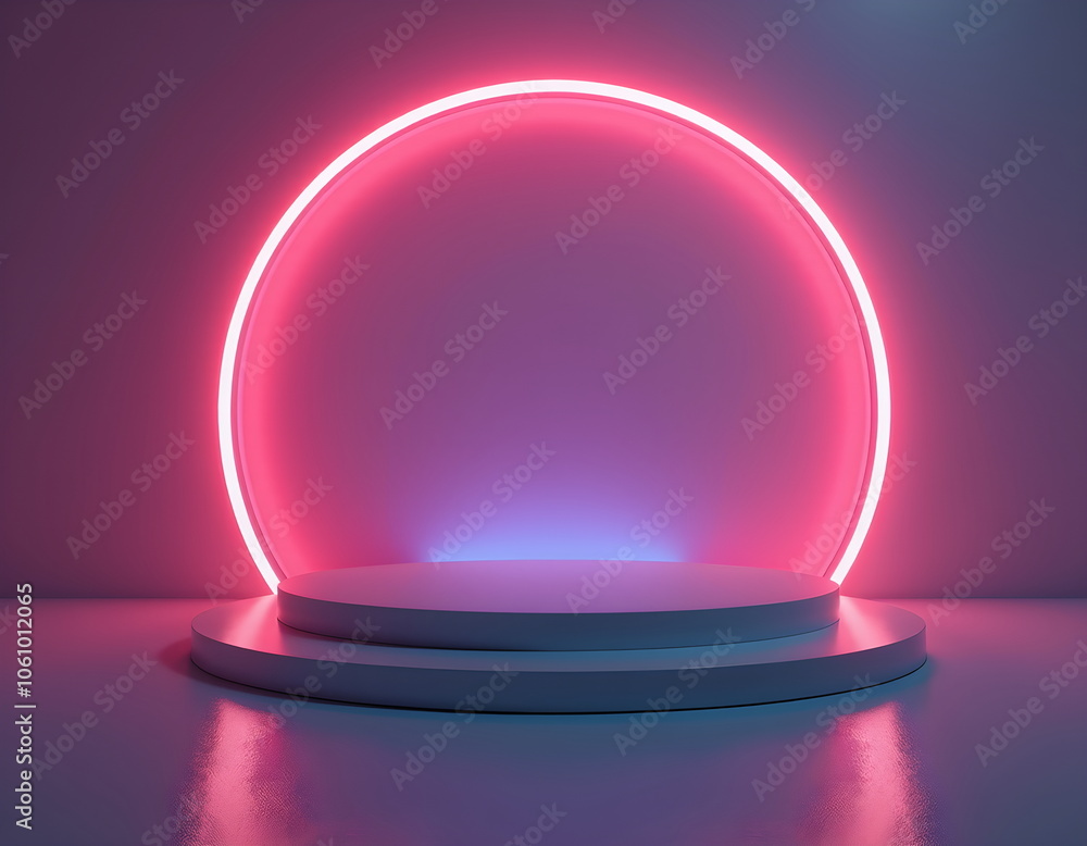 A pastel circular podium with vibrant pink and blue gradient tones,illuminated by soft,diffused light. Clean, modern aesthetic, vibrant colors, and minimalistic design, scene for products. A pastel circular podium with vibrant pink and blue gradient tones,illuminated by soft,diffused light. Clean, modern aesthetic, vibrant colors, and minimalistic design, scene for products.