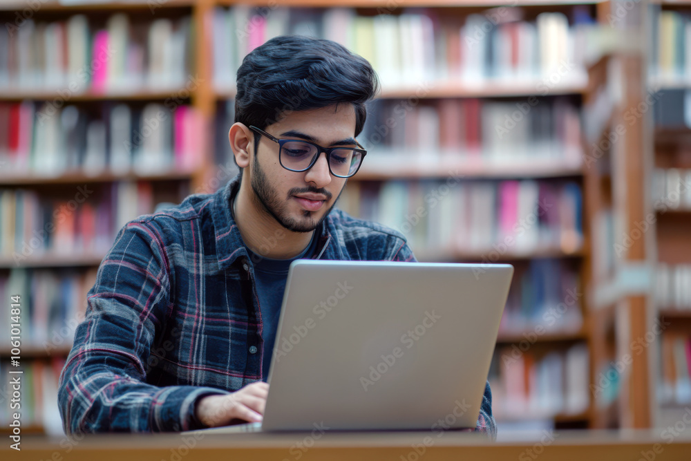 © Bojan - University Library Scene with Indian Student Studying © Bojan - University Library Scene with Indian Student Studying