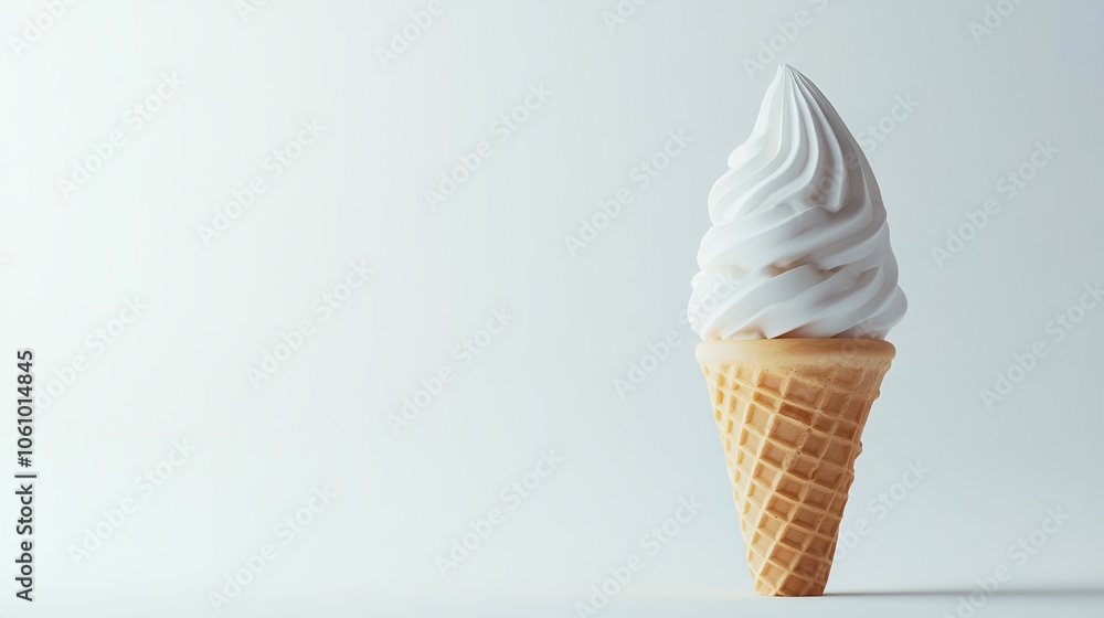 Soft-Serve Ice Cream Cone Minimalist Concept. AI generated illustration Soft-Serve Ice Cream Cone Minimalist Concept. AI generated illustration