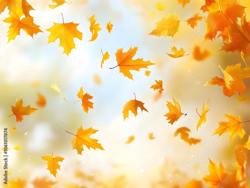 Beautiful orange and yellow autumn leaves banner background Beautiful orange and yellow autumn leaves banner background