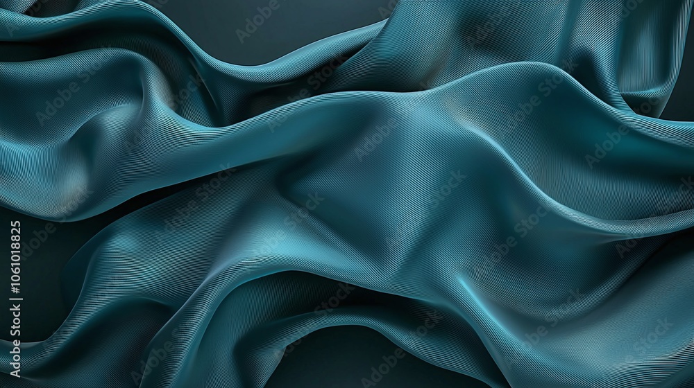 Obraz premium Abstract Wave Pattern in Metallic Blue Tones