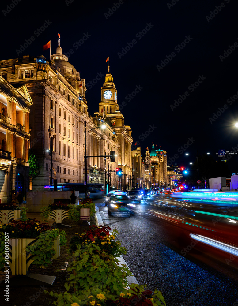 Fototapeta premium shanghai bund night view i love shanghai