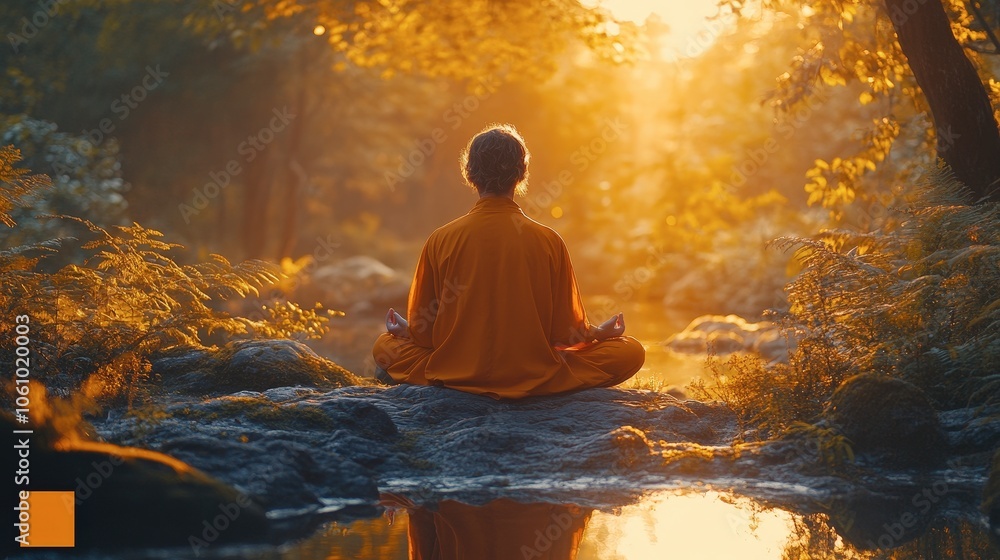 Tranquil Meditation Amidst Nature's Glow Tranquil Meditation Amidst Nature's Glow
