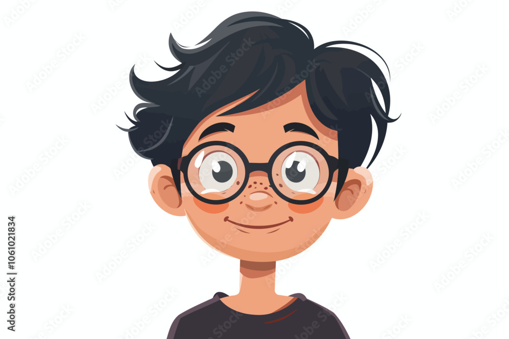 Business headshot of kid isolated illustration Business headshot of kid isolated illustration