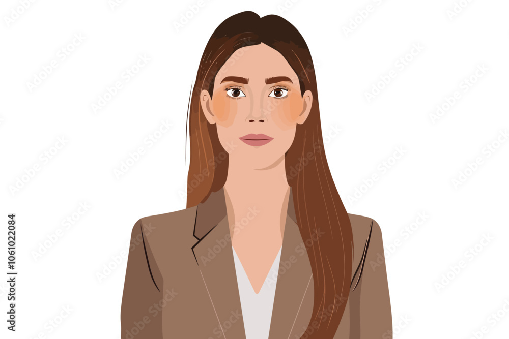 Business headshot of woman isolated illustration Business headshot of woman isolated illustration