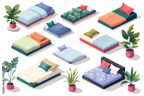 mattresses isolated illustration