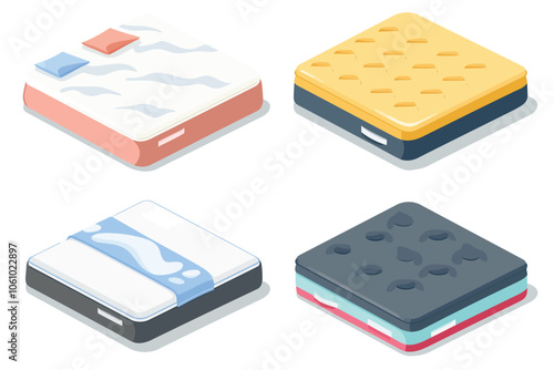 mattresses isolated illustration