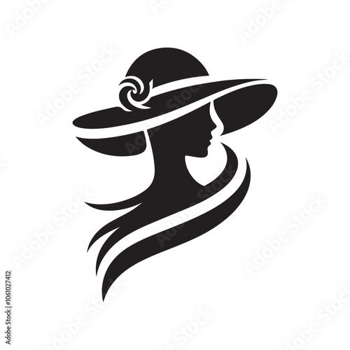 Trendy Woman in Hat Silhouette Vector | Great for Apparel and Marketing photo