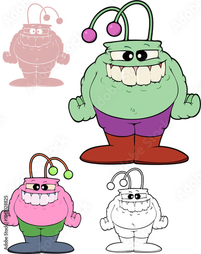 Cartoon alien, or metaphor for infectious agent