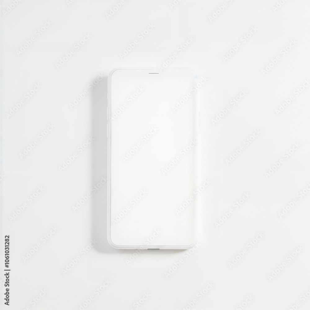 A sleek smartphone with a blank screen on a white background 1 A sleek smartphone with a blank screen on a white background 1