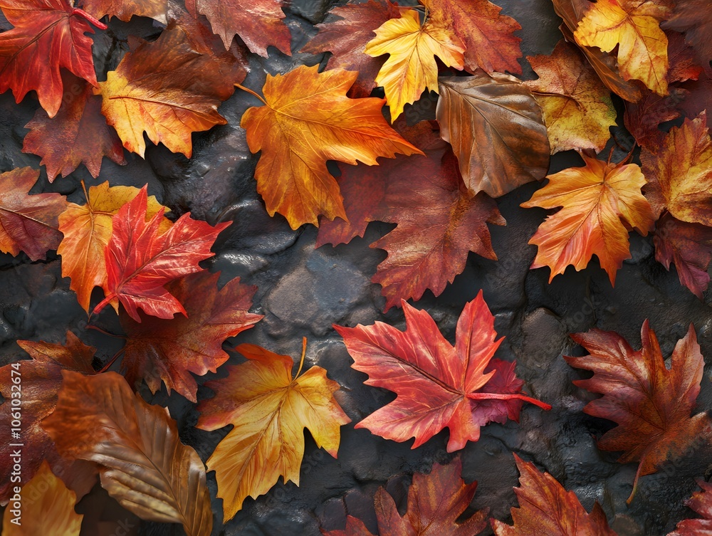 autumn leaves. high quality 3d Illustration autumn leaves. high quality 3d Illustration