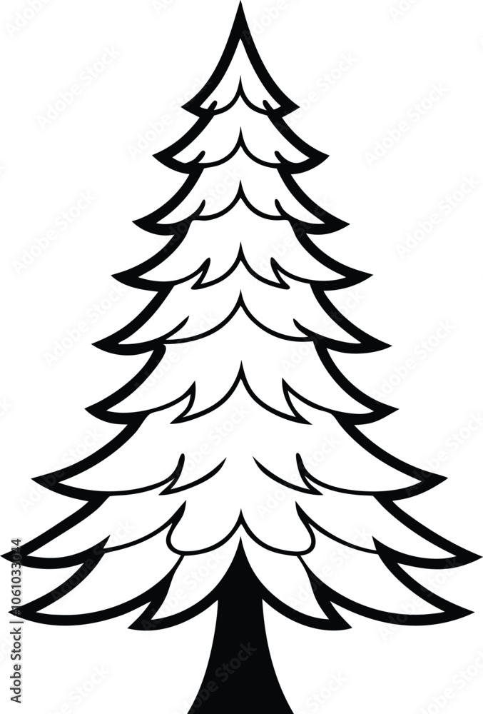 spruce tree silhouette, Set of silhouettes of spruce trees vector illustration spruce tree silhouette, Set of silhouettes of spruce trees vector illustration