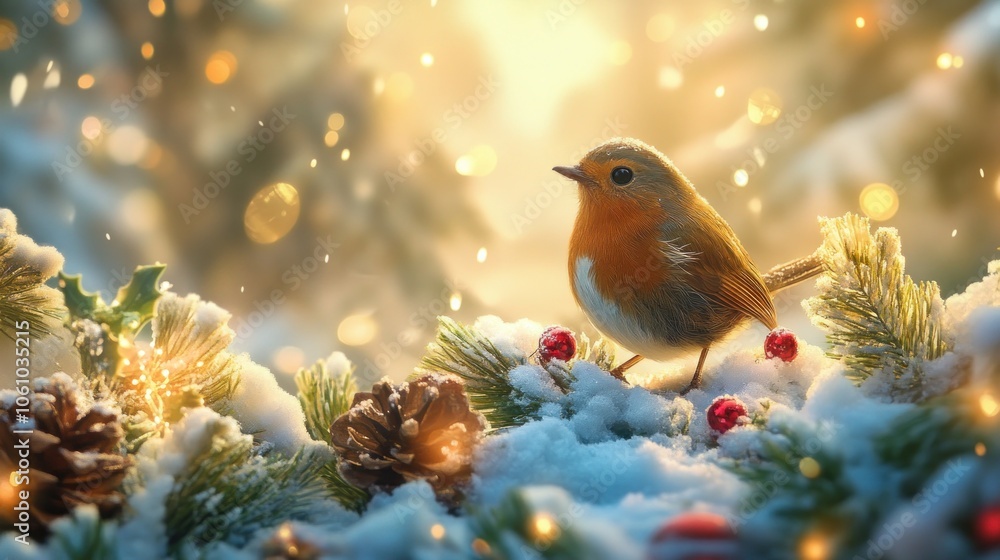 Robin in Snowy Winter Wonderland Robin in Snowy Winter Wonderland