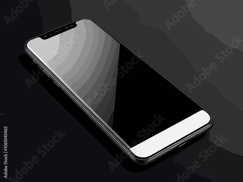 Realistic modern black smartphone mockup design for the mobile application.Vector