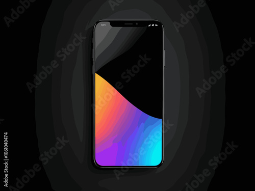 Realistic modern black smartphone mockup design for the mobile application.Vector