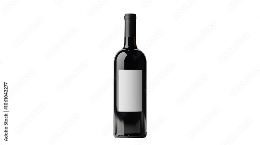 Elegant Dark Wine Bottle on Minimalist Background Elegant Dark Wine Bottle on Minimalist Background