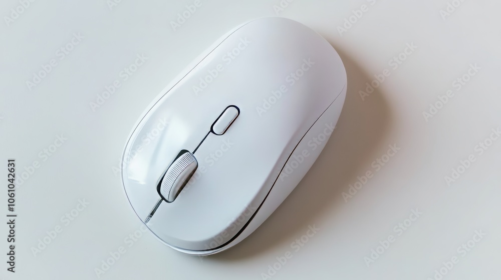 White computer mouse, top view. White computer mouse, top view.