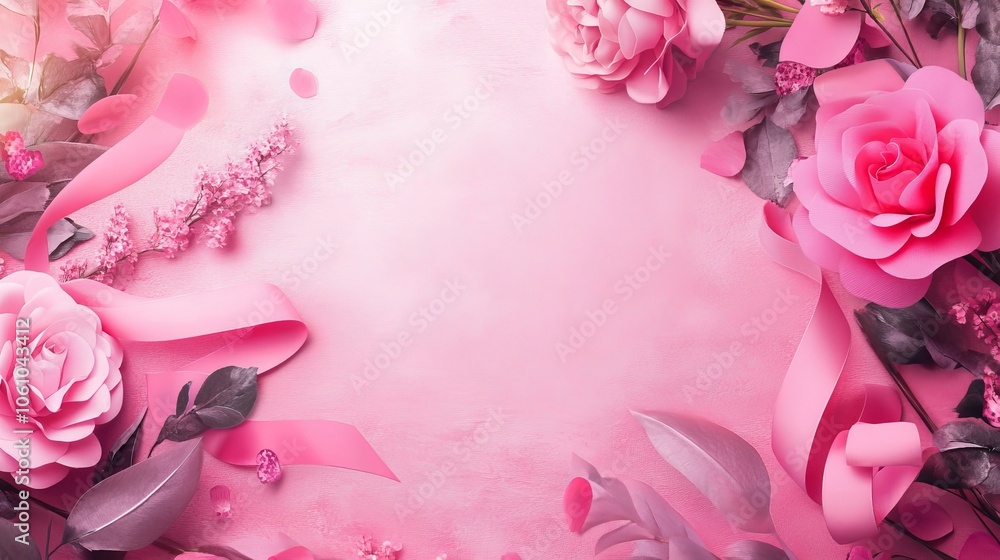 Breast cancer awareness pink ribbon banner Breast cancer awareness pink ribbon banner