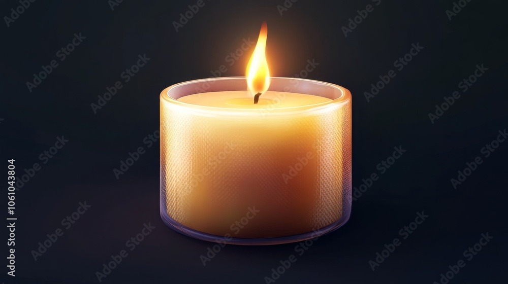Burning candle on a dark background. Burning candle on a dark background.