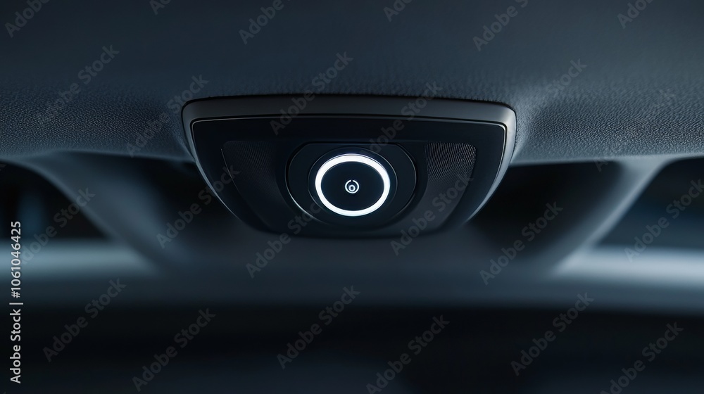SOS button on car ceiling. SOS button on car ceiling.