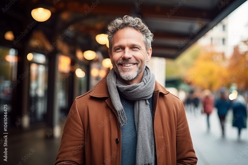 Portrait of a handsome middle-aged man smiling at the camera Portrait of a handsome middle-aged man smiling at the camera