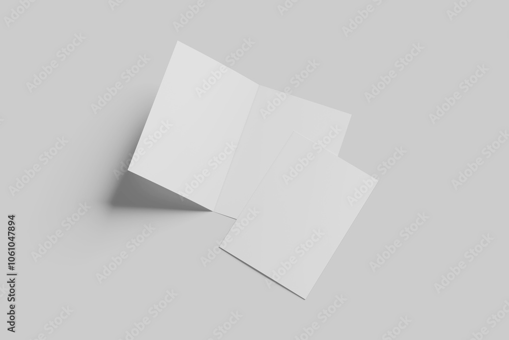 Blank a4 bifold Brochure white Blank a4 bifold Brochure white
