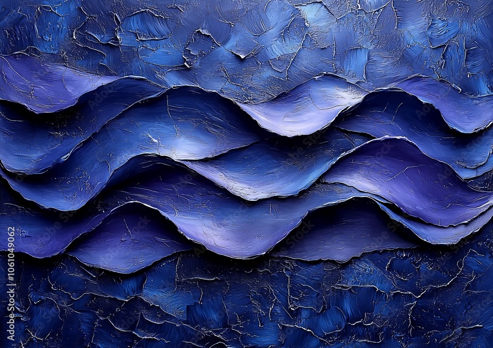 Abstract textured waves in varying shades of blue create a dynamic visual effect. Abstract textured waves in varying shades of blue create a dynamic visual effect.