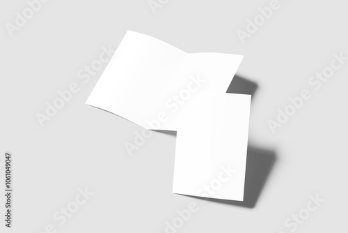 Blank a5 bifold brochure white