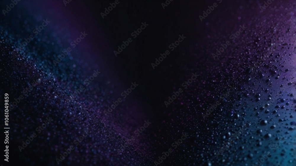 Obraz premium Dark purple, blue, and black abstract grainy background, featuring glowing vibrant color gradient, eye-catching digital display, smooth yet textured surface, ideal for posters, headers, banners, cover