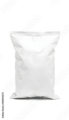 Blank or white plastic bag snack packaging isolated on white isolated with white highlights, png