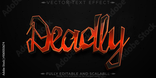 Halloween monster text effect, editable horror and scary text style
