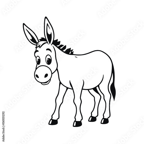 a black and white silhouette of a donkey