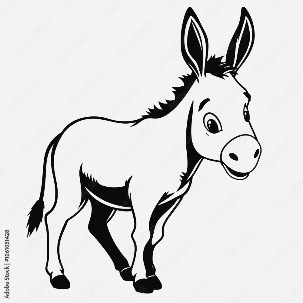 a black and white silhouette of a donkey a black and white silhouette of a donkey