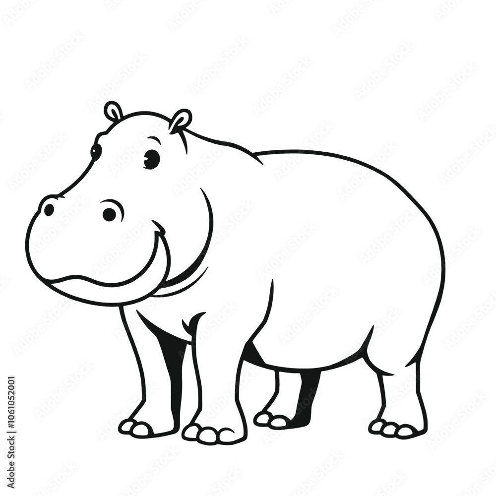 a black and white silhouette of a hippopotamus. a black and white silhouette of a hippopotamus.